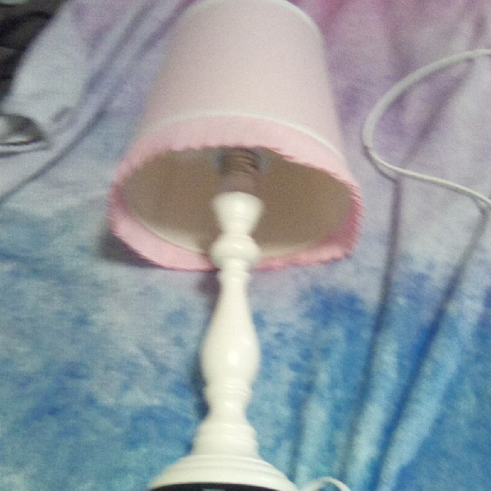 Pink and White Table Lamp
